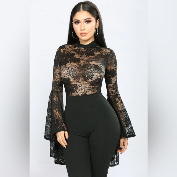 NWT FAME MONSTER LACE JUMPSUIT BLACK SIZE 3X - Picture 9 of 13